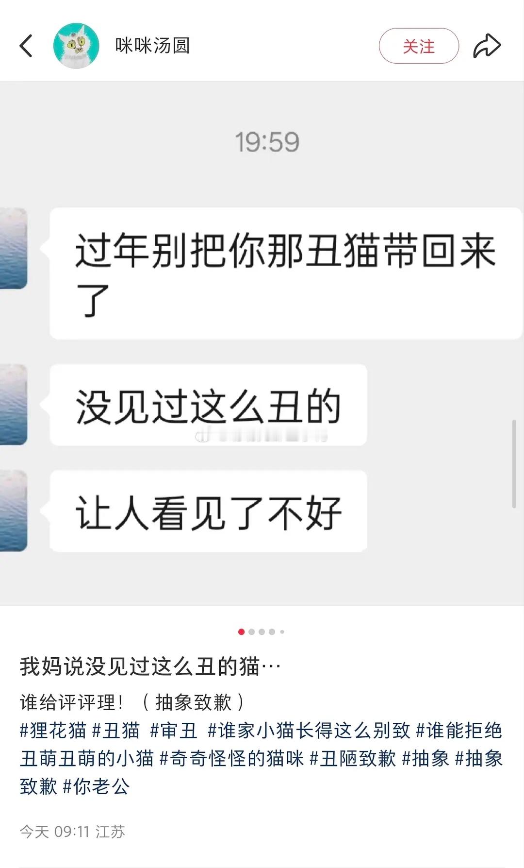 “我妈说没见过这么丑的猫”🤣🤣​​​