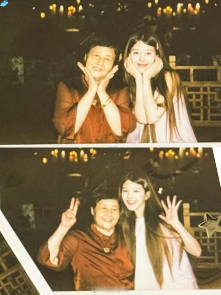 赵露思为奶奶庆祝80大寿合照来啦！！孝顺的露思vogue活动完就马不停蹄奔赴奶奶