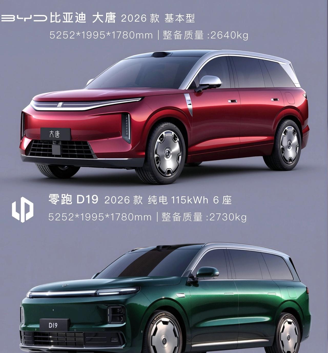 六座旗舰，谁更有底气！2026款比亚迪大唐vs零跑D19（198字）比亚