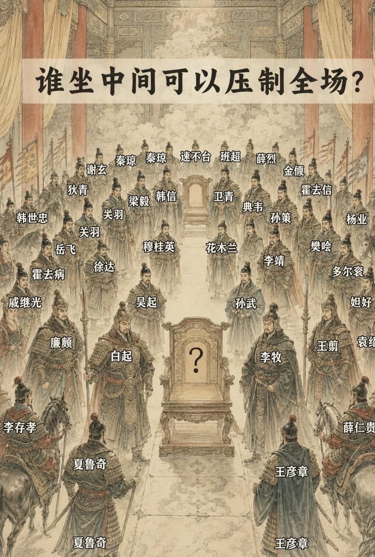 你们觉得哪个人物坐在这个位置上可以压制全场？