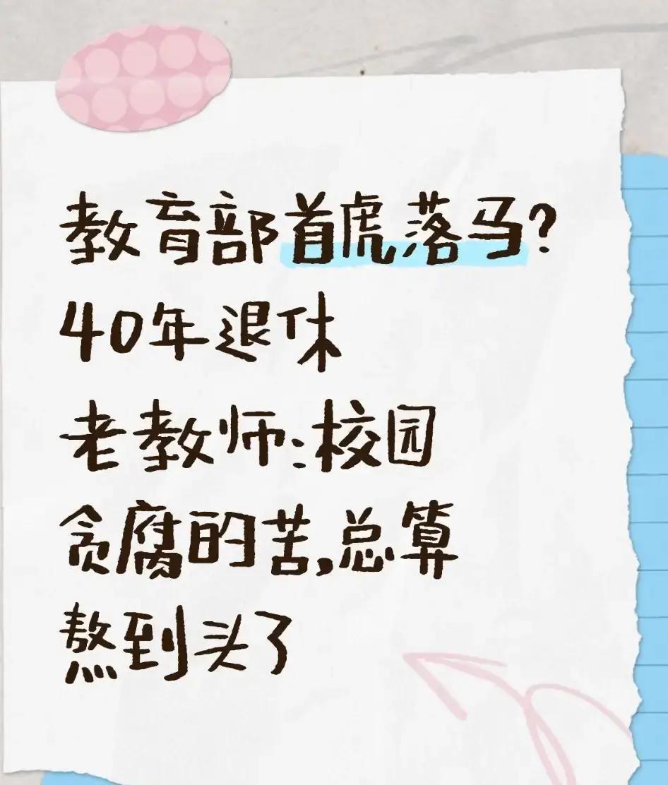 2026年刚，教育系统就传来大动作：1月14日，教育部教育督导局副局长杨宇因为涉