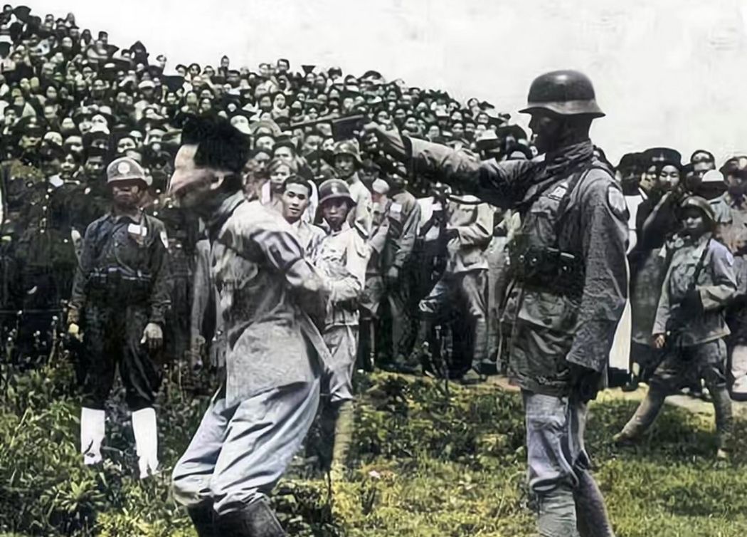 1948年，曾经在南京屠杀三百名中国人的日本战犯田中军吉，在被押赴刑场准备枪决的