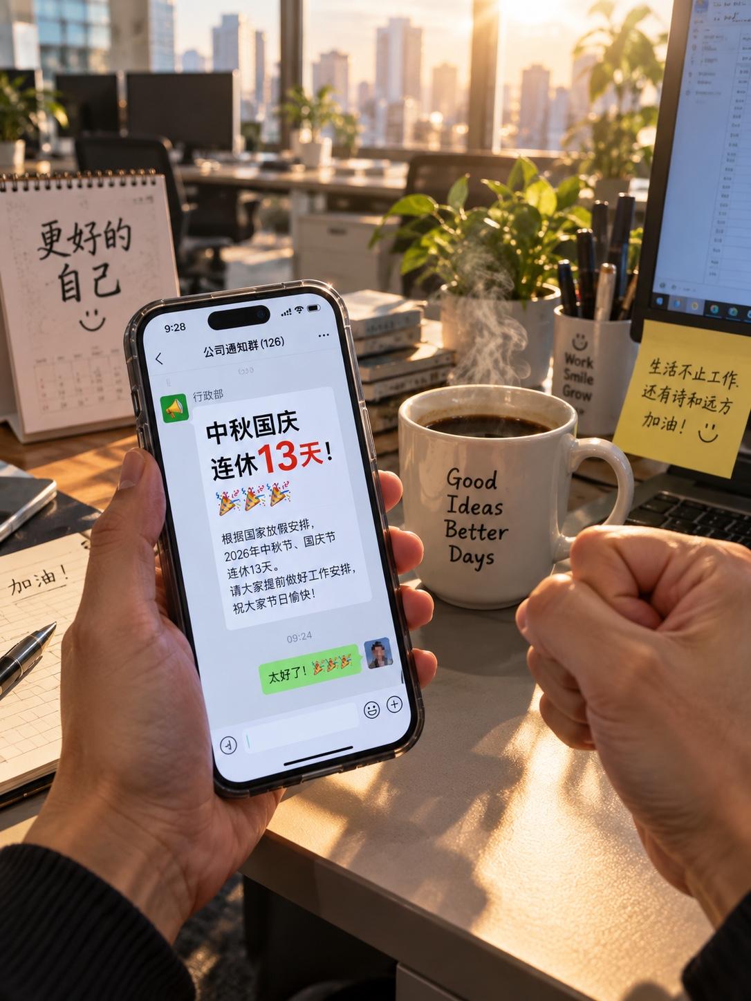 老板在入职通知书上写“中秋国庆连放13天，不调休不补班”，我第一反应是——这公司