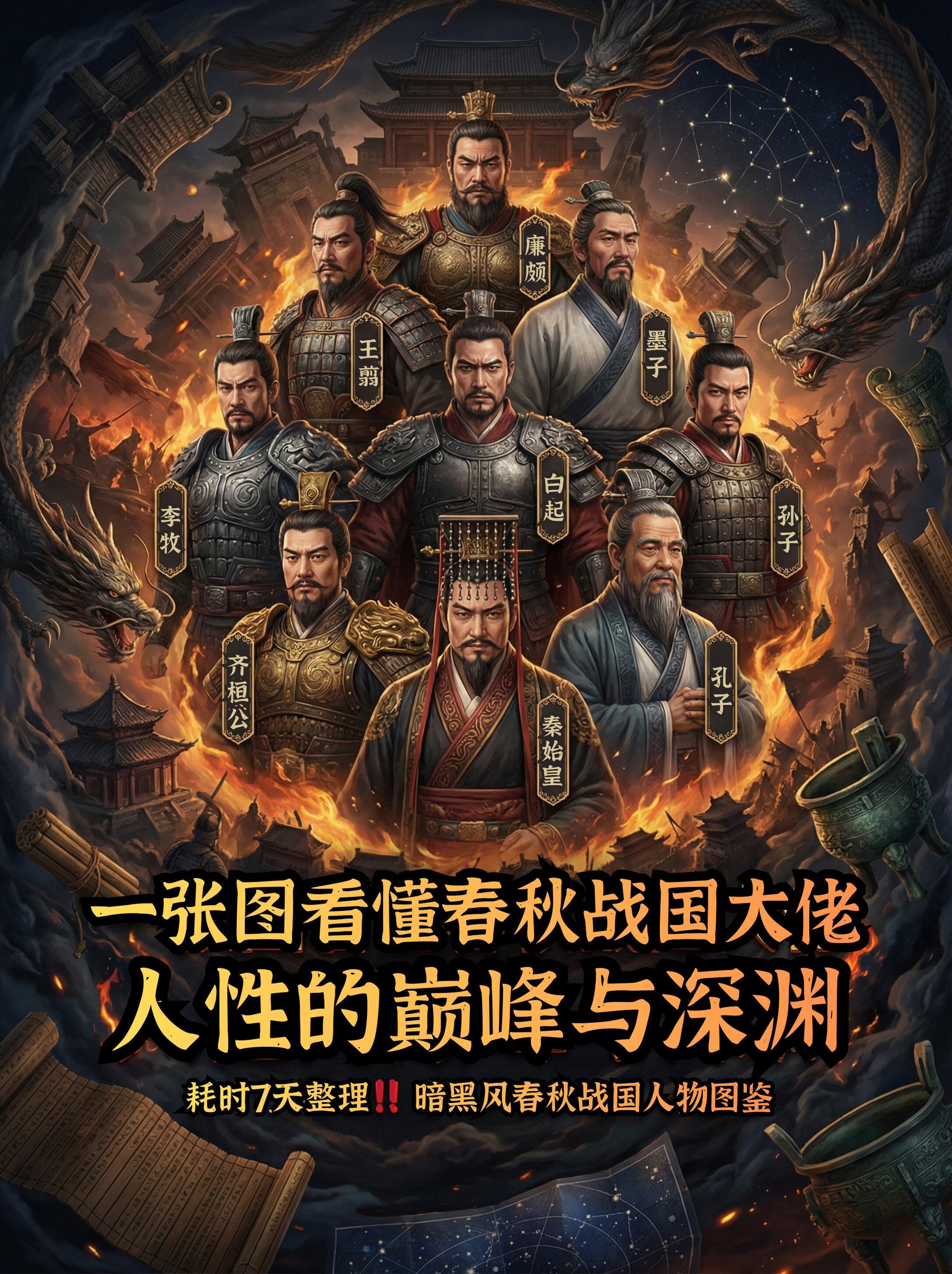 一图流，春秋战国9大顶流人物的人生简历历史知识