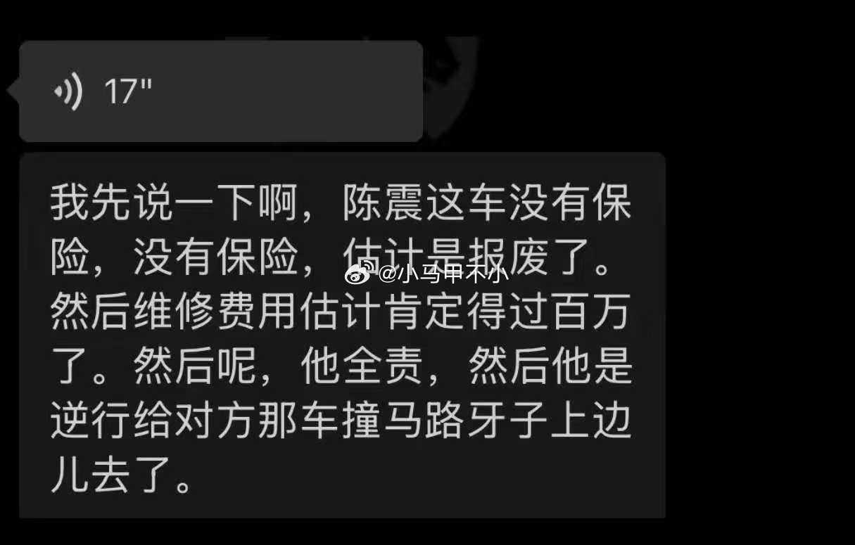 陈震曾说买车险只买交强险陈震∶我开车规矩，买车损险不划算​​​