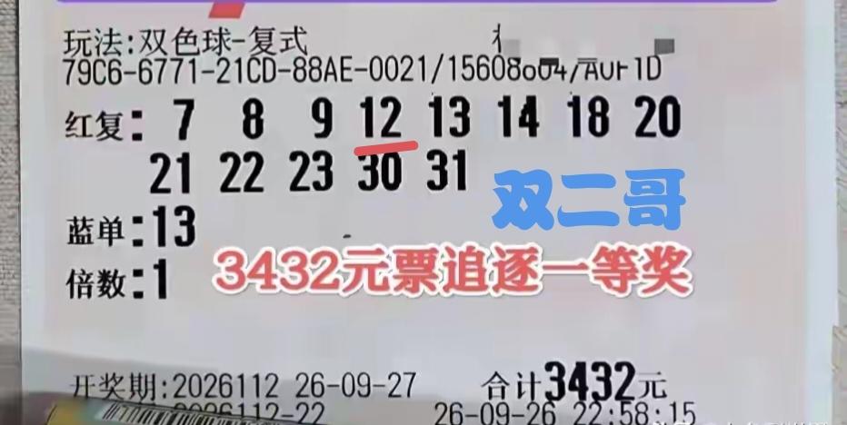在第112期福彩双色球当中，网络名人双二哥以实力打脸，所展现的两张彩票，最好的成