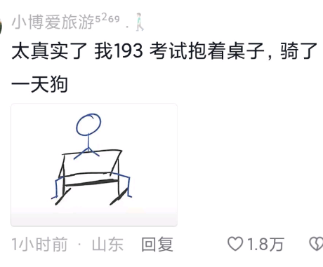 考一天试，脖子要断了