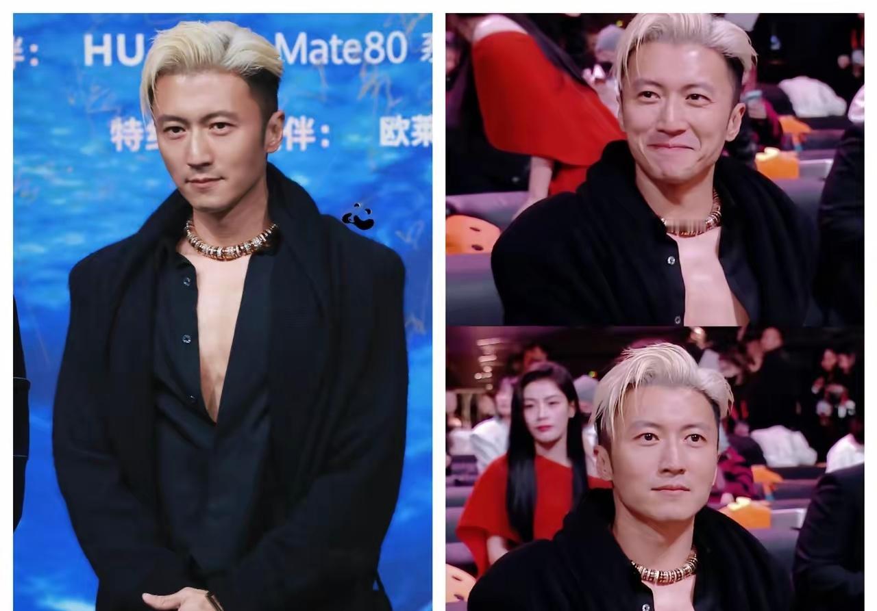 谢霆锋在微博之夜那身造型，真是把讨论度拉满了。染着显眼的黄头发，衬衫扣子解