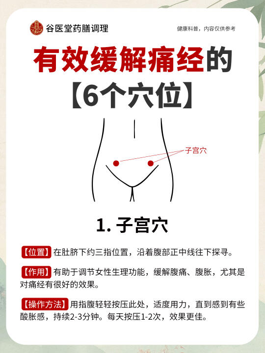 痛经女孩！有效缓解痛经的6个穴位！