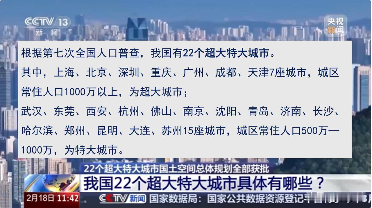 国家22个超大特大城市的名单里咋没有长春呢？有的长春人觉得憋屈，其实东北地区不管