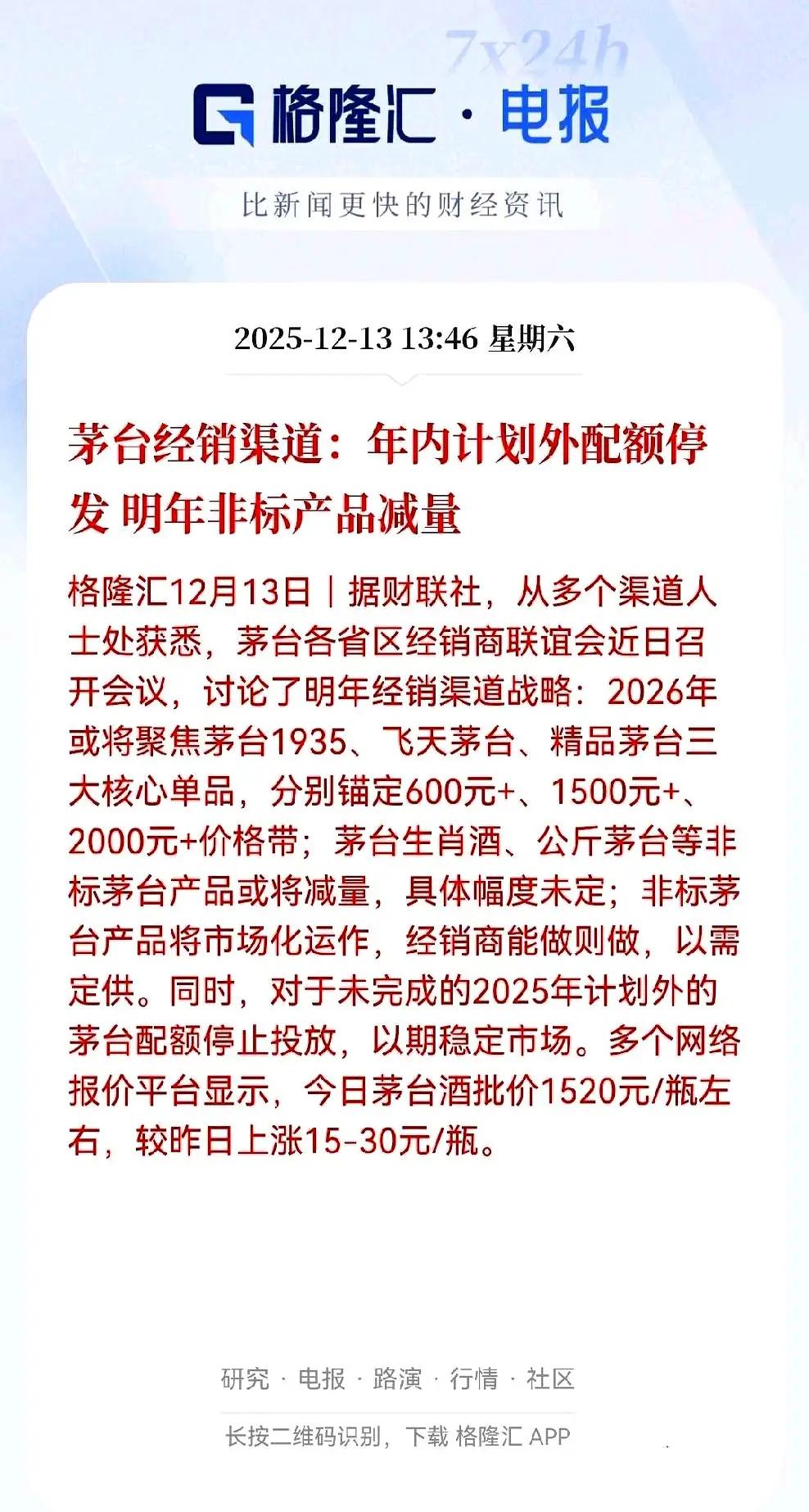 茅台这次这招，确实够狠，也够绝。直接把水龙头拧紧，今年额外的货一滴不给，明年就死