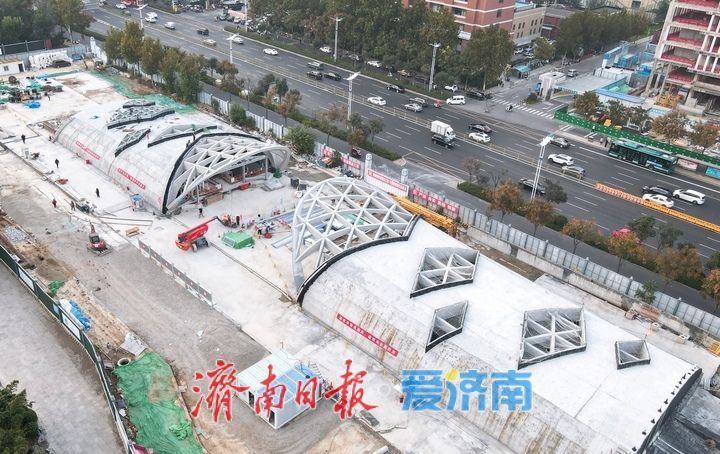 济南轨交4号线最“浅”车站主体结构全部完工