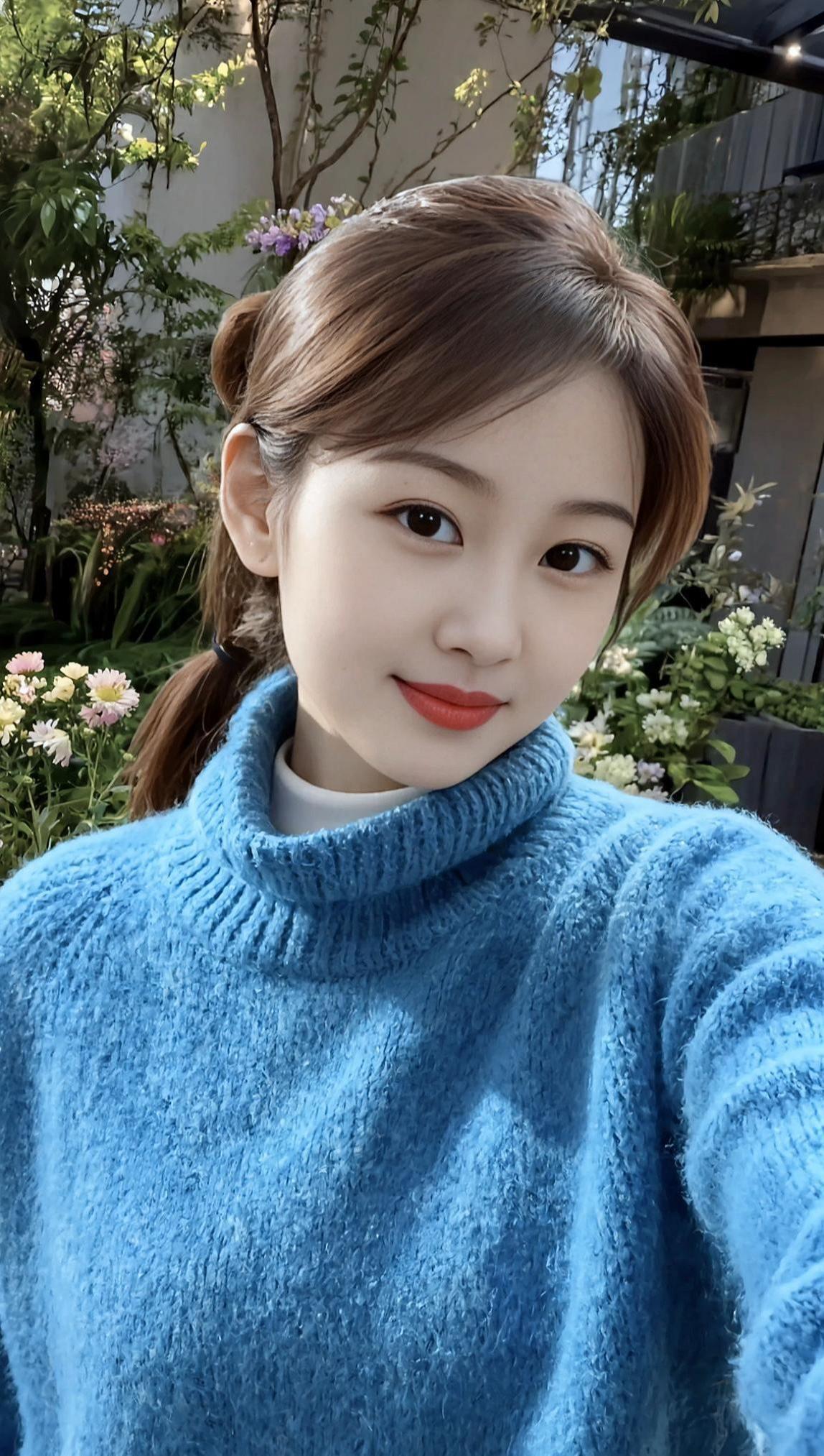 蓝衫自拍少女写真今日分享甜美女孩穿搭清纯甜美女孩