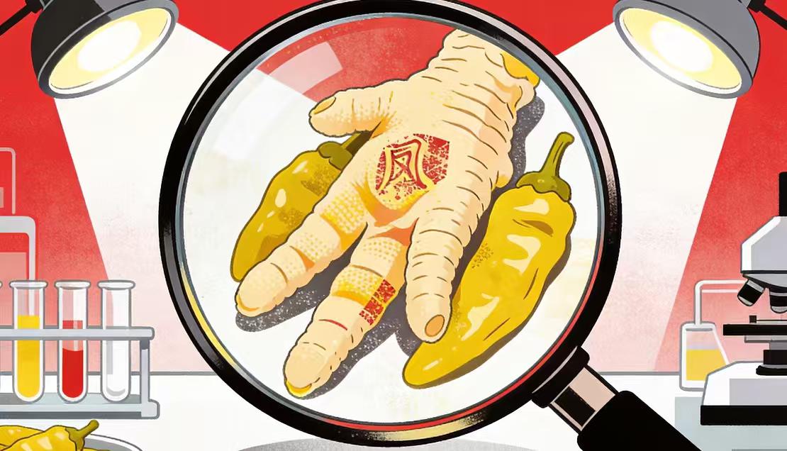 泡椒凤爪里的泡椒竟是印上去的！厂家淡定回应：图片仅供参考，味道已经有了吃完一包