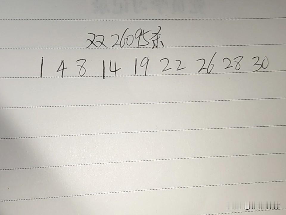 双色球26095期排码01、04、08、14、19、22、26、28、30上