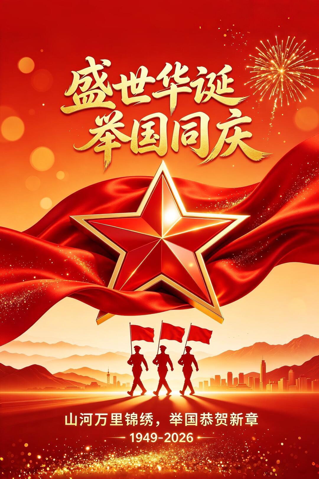 2026欢度国庆祝福图片海报壁纸拿图吱一声噢～国庆节国庆节快乐