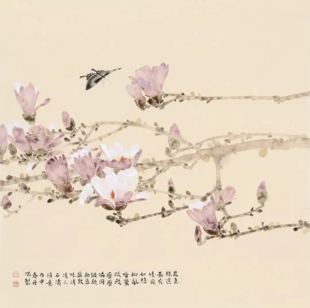在她的作品中画面清新明快、“干湿”、“浓淡”、“浑融”、“淋漓”、“奇逸生动”，