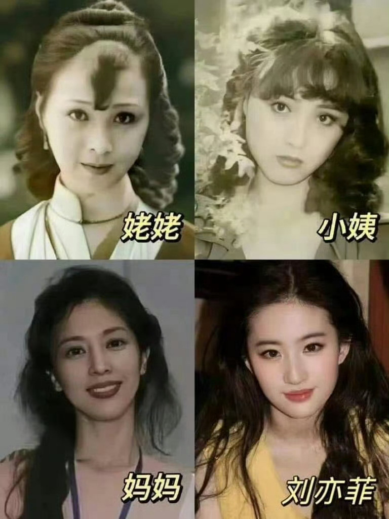 难怪刘亦菲这么美，原来是掌握了遗传密码[滑稽笑]​​​