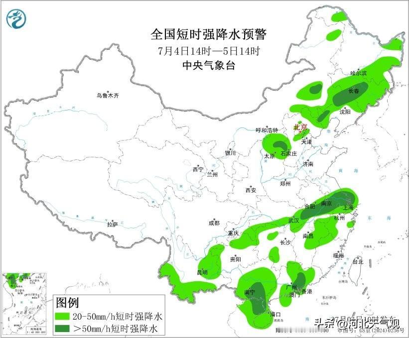 【京津冀强对流预报】受冷涡影响，预计4-5日，我省大部分地区自北向南有一次强对流