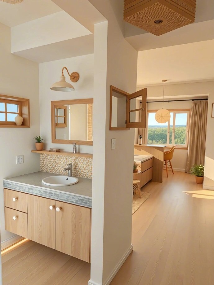 奶油+原木感觉很出彩啊..