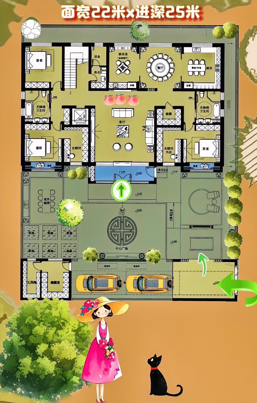 回一趟老家，村里走一走，家家户户都是深门大宅，一亩地房子带着治愈的力量，实现花和