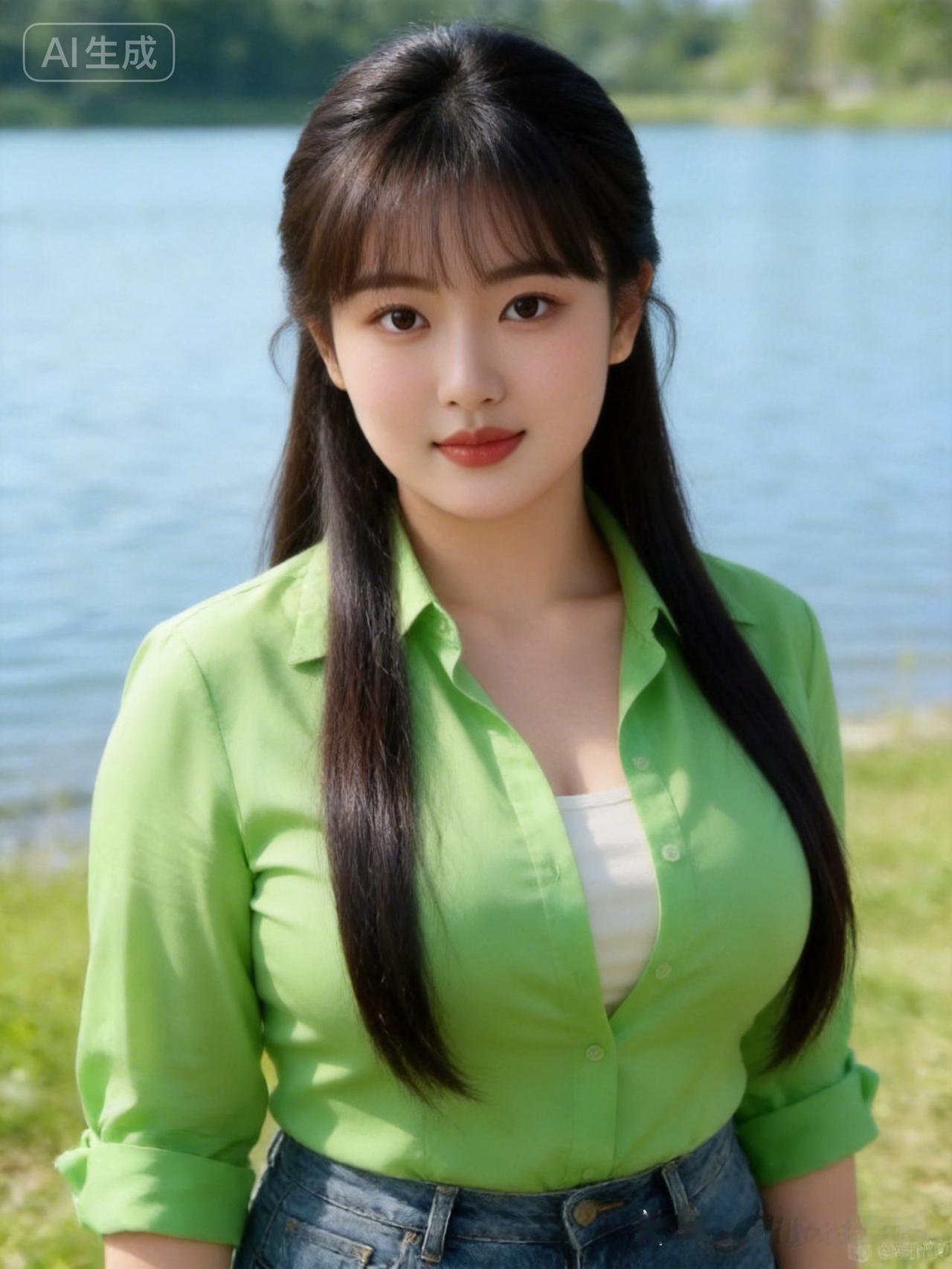 清新自然，绿意盎然，夏日里的清新少女