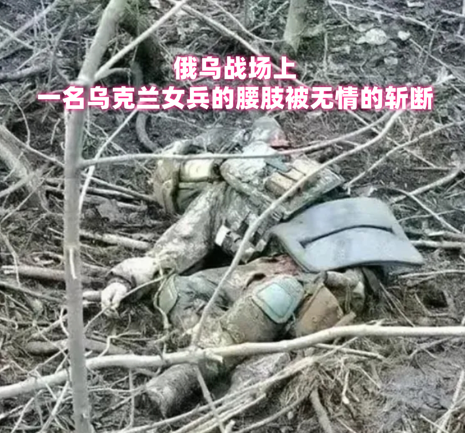 俄乌战场上，一名乌克兰女兵静静躺在草地上，双眼紧闭，嘴角那丝笑意仿佛还残留着对生