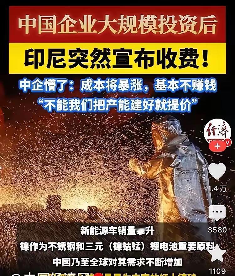 印尼这一刀，真是把不少中企砍懵了。厂子刚建好，设备刚装上，就等开工赚钱了。结