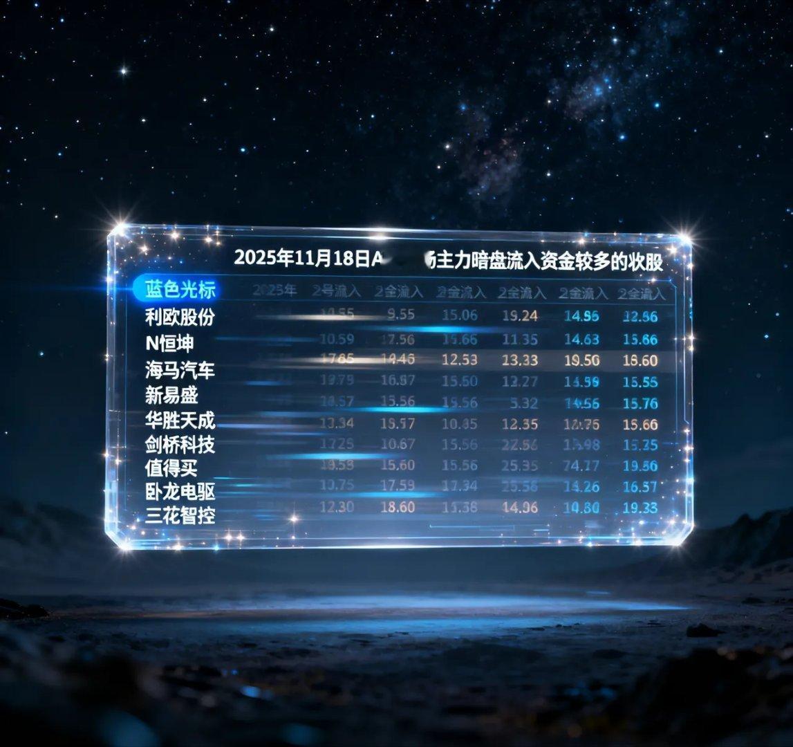 主力资金暗盘扫货！A股10大资金宠儿曝光，最高净流入超12亿昨日A股主力资金暗盘