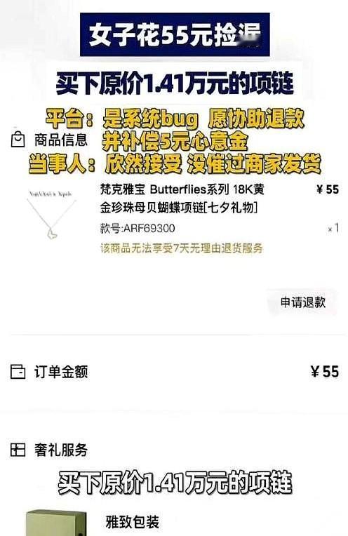 14400元的梵克雅宝项链，深夜标价55块！换作你，你拍不拍？这姐妹不仅拍了