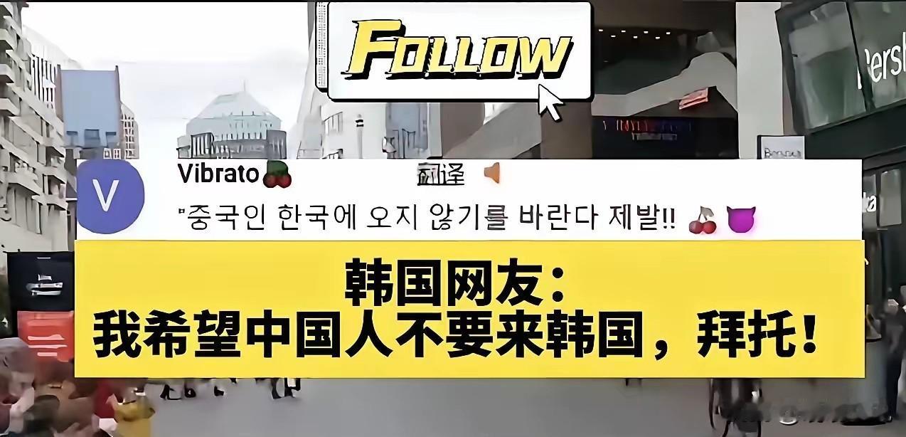 看到油管上一条韩国网友的评论，他写道：“我们都讨厌中国人来韩国了，可有些人就是没