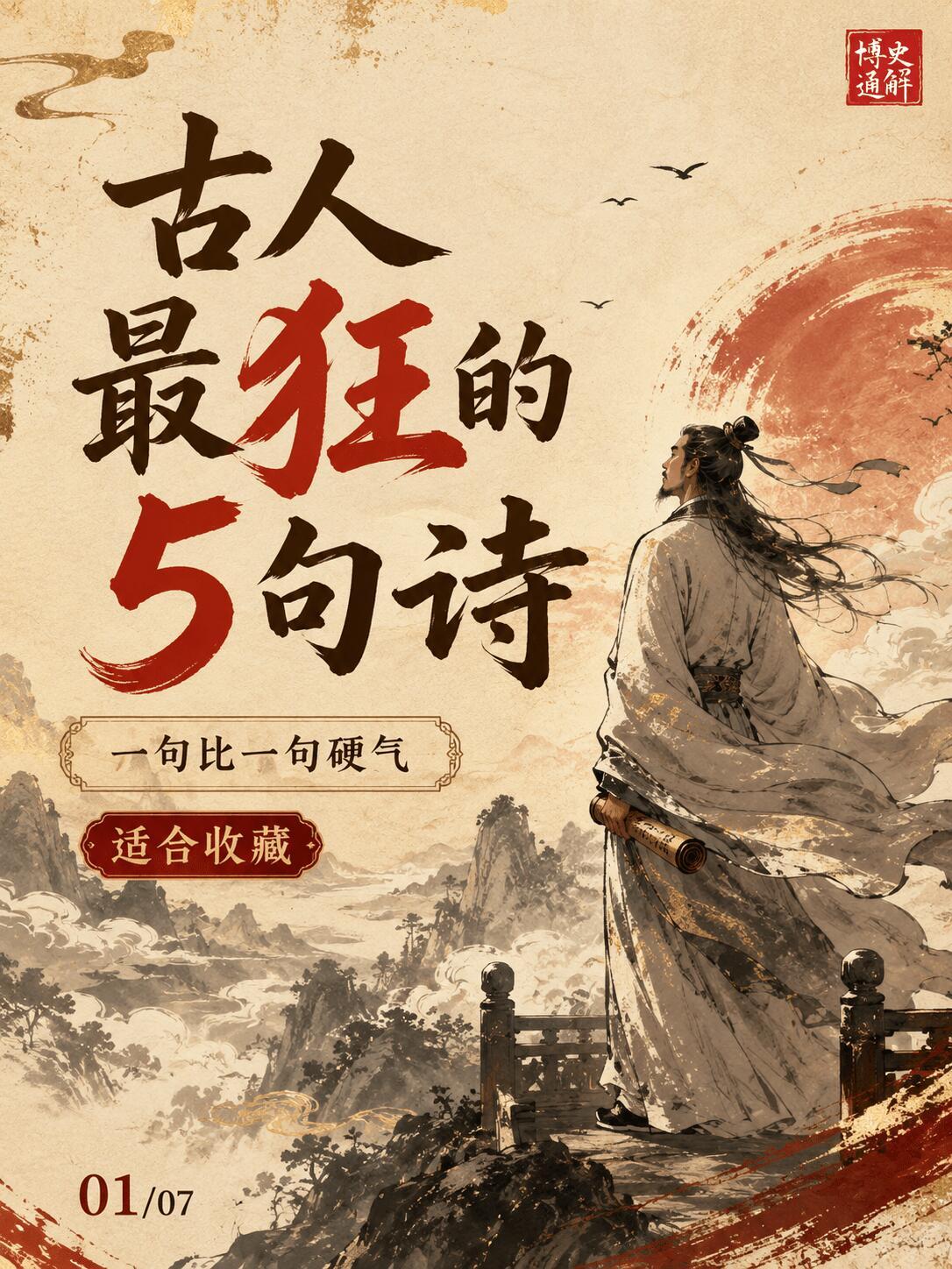 古人最狂的5句诗，一句比一句硬气