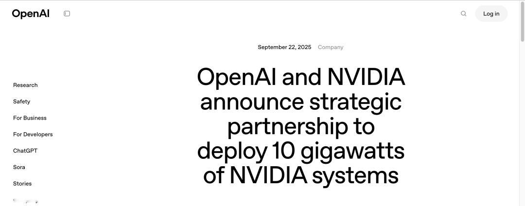 英伟达将向OpenAI投资1000亿美元当地时间9月22日，OpenAI在官网宣