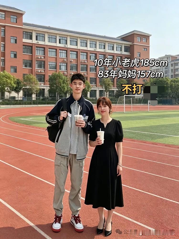 儿子都那么大了，妈妈还那么年轻漂亮，真是太牛了！[赞][赞][赞][赞][赞]