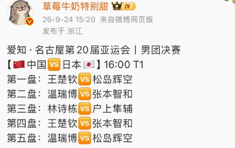 果然王皓指导赌了一把，温瑞博二单，林诗栋三单，这估计是最好的阵容了。名