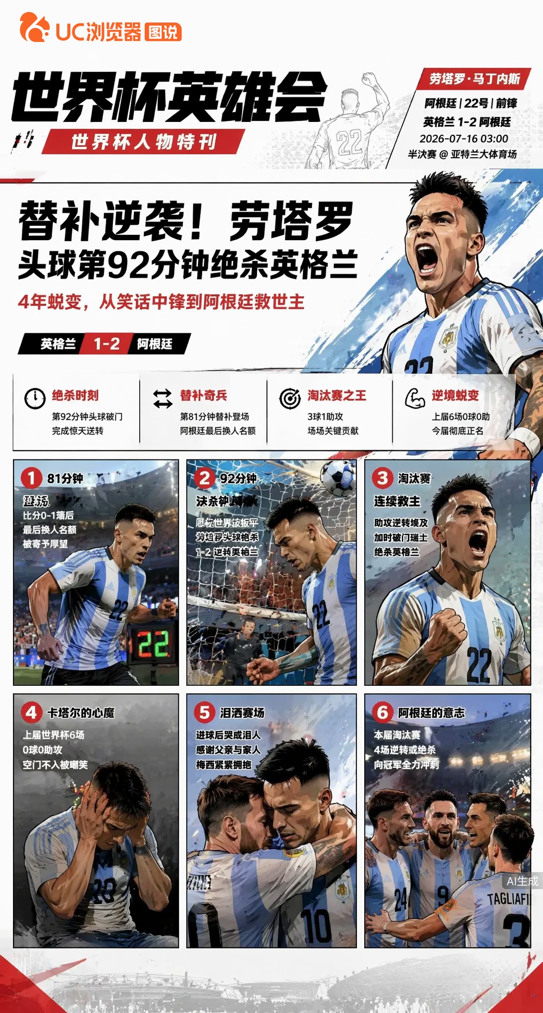 替补逆袭！劳塔罗头球第92分钟绝杀英格兰，4年心魔终破