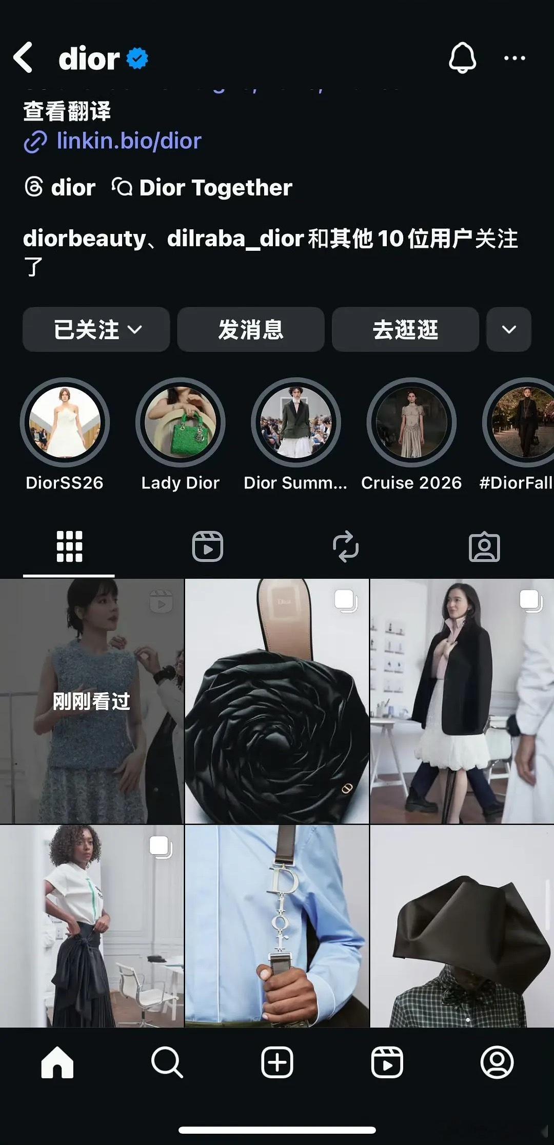 迪丽热巴INS被Dior单独认领了​​​