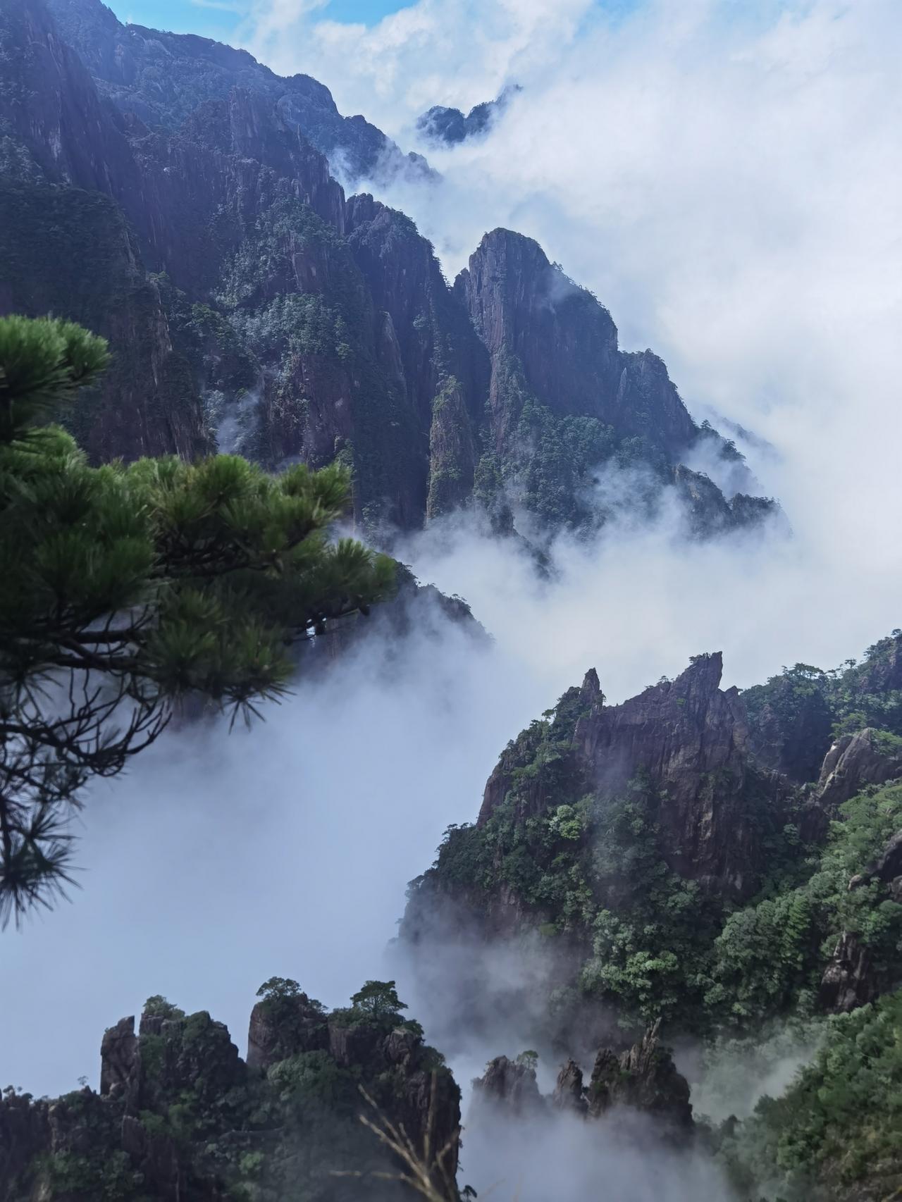 两上黄山，两次看到云海，事实证明看云海还是有窍门的。据统计黄山平均每年大约只