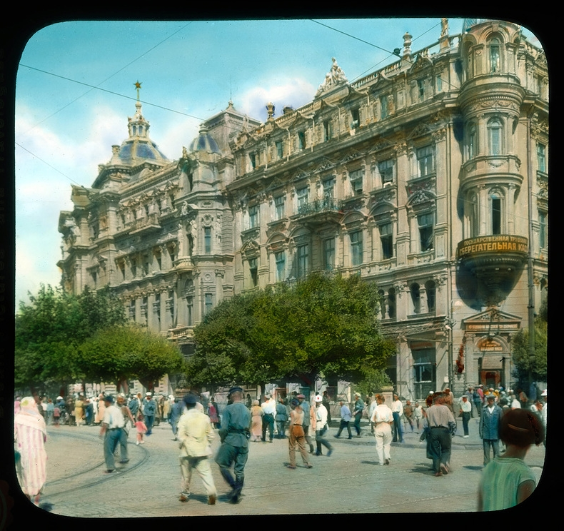 1931年，乌克兰城市敖德萨的城市景观，很漂亮的城市，古老的建筑。