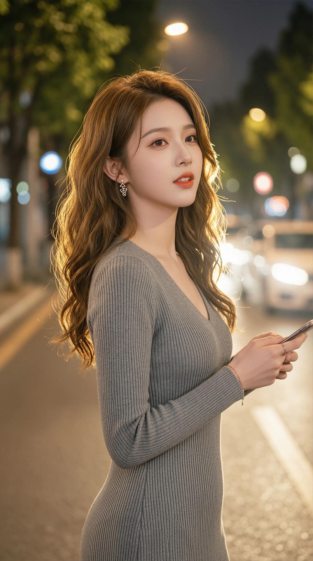 夜色阑珊处，佳人倚栏看。