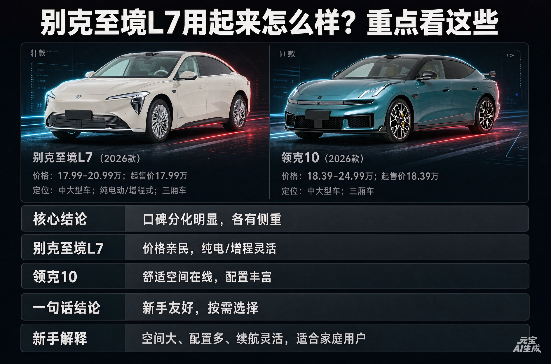 别克至境L7对比领克10怎么选
