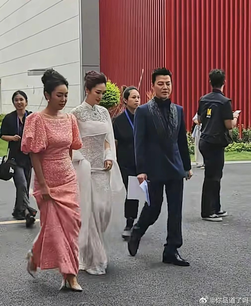任鲁豫蓝羽参加电影节没戴工作证被保安拦住不让进，说是央视主持人也不行！！？​​
