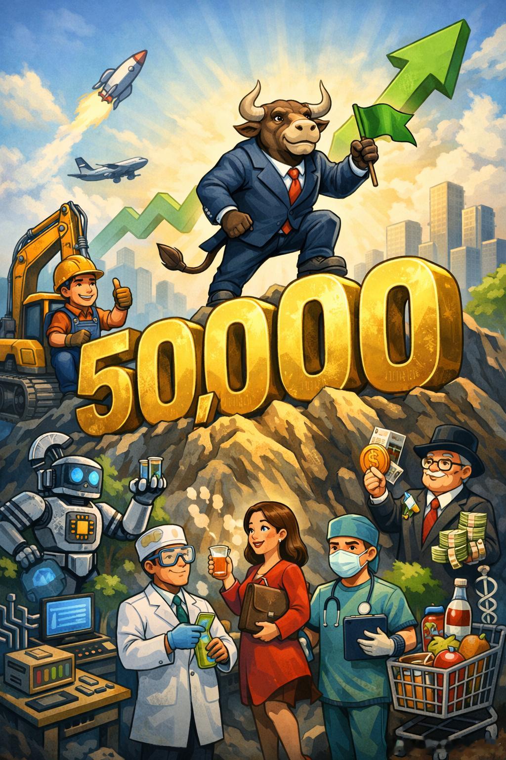 道指冲破5万点：最快万点跨越背后，涨的已不是“科技独角戏”道琼斯指数首次站上5万