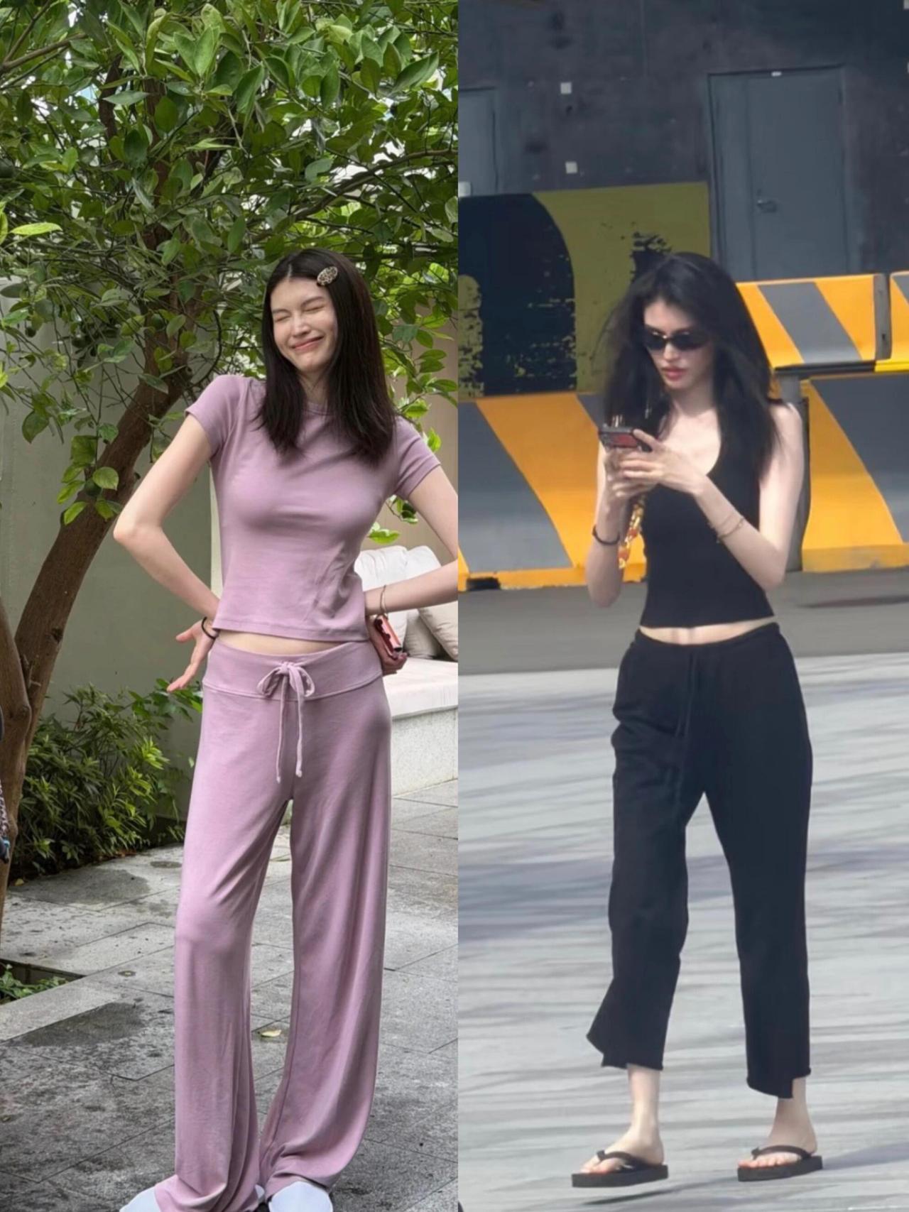 何穗不愧是超模，带娃穿搭又白又高