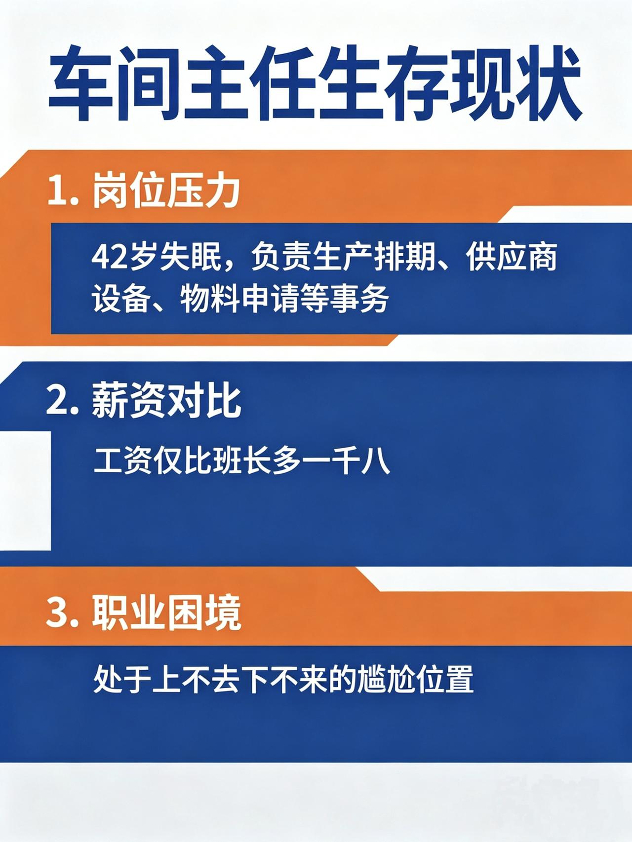 我们车间主任，今年42岁，跑来抱怨说近期老是失眠。不是睡不着，是不敢睡。躺在