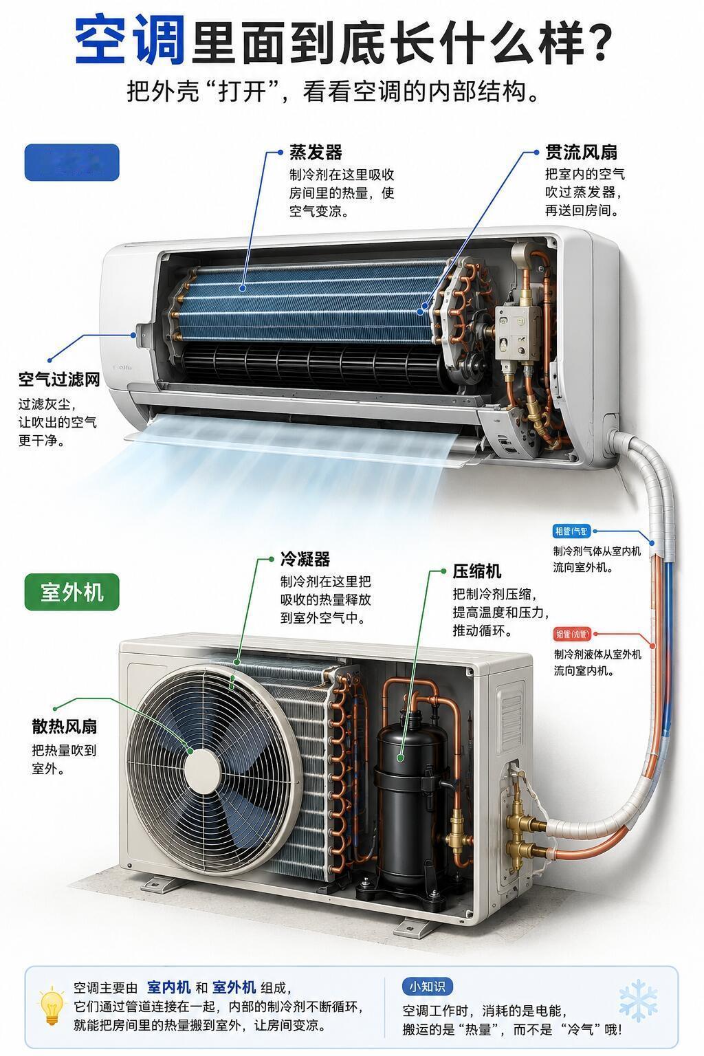 空调拆开后，里面竟然是这样的
