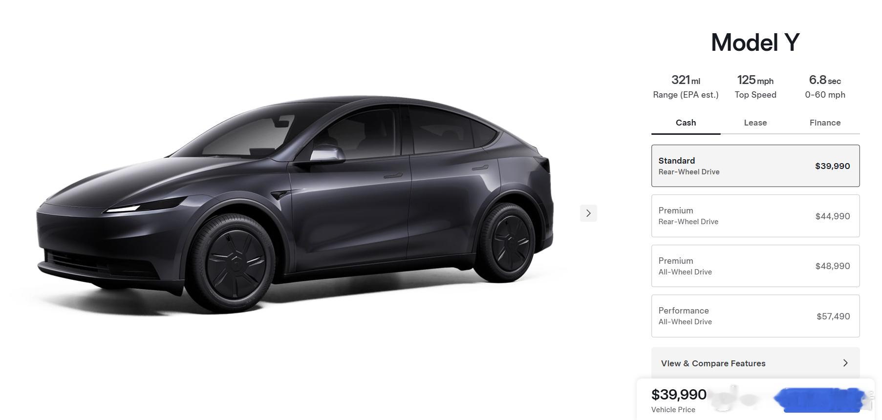 特斯拉正式发布廉价版Model3/Y10月8日，特斯拉北美官网上架“廉价版”