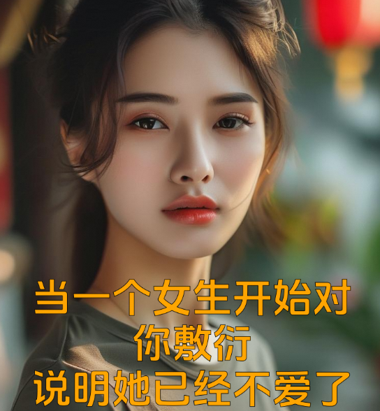 当一个女生开始对你敷衍，说明她已经不爱了