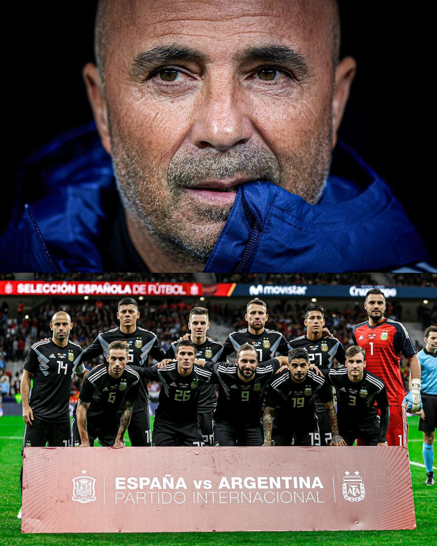 🇦🇷🇪🇸桑保利执教的阿根廷队在2018俄罗斯世界杯开赛前三个月，以1-6