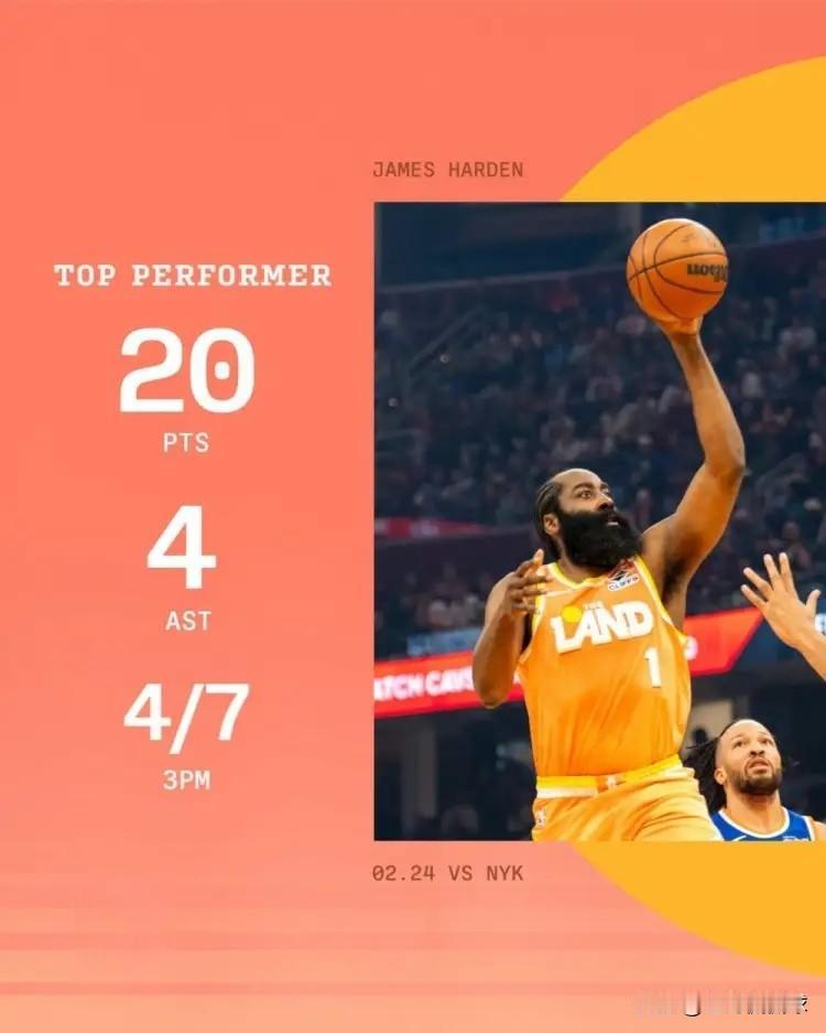 骑士官方真是忒会来事了！在今天骑士主场以109：94大胜尼克斯的比赛中，哈登砍下